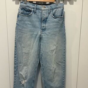 Madewell Balloon Light Blue Women's Distressed High-Rise Jeans size 28